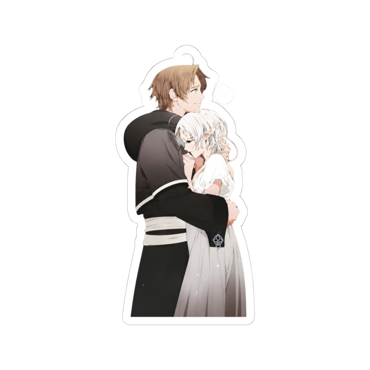 Rudeus Greyrat x Sylphiette cute couple design Sticker | Mushoku Tensei - alternate angle 1, merchandise