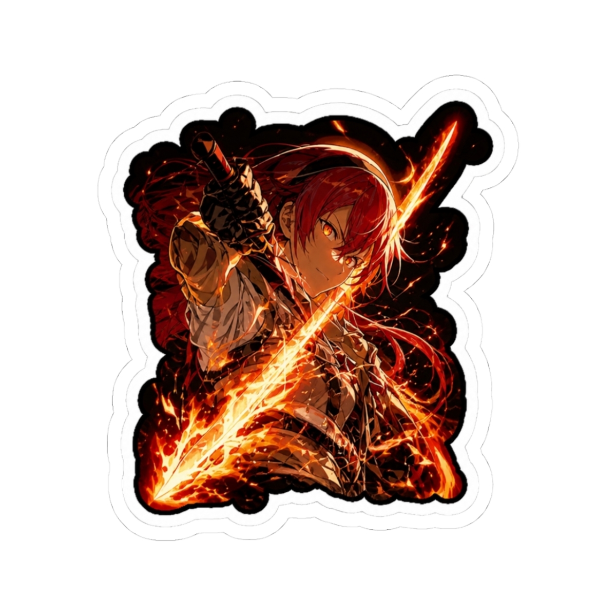 Eris Boreas Greyrat with Flame Sword Sticker | Mushoku Tensei
